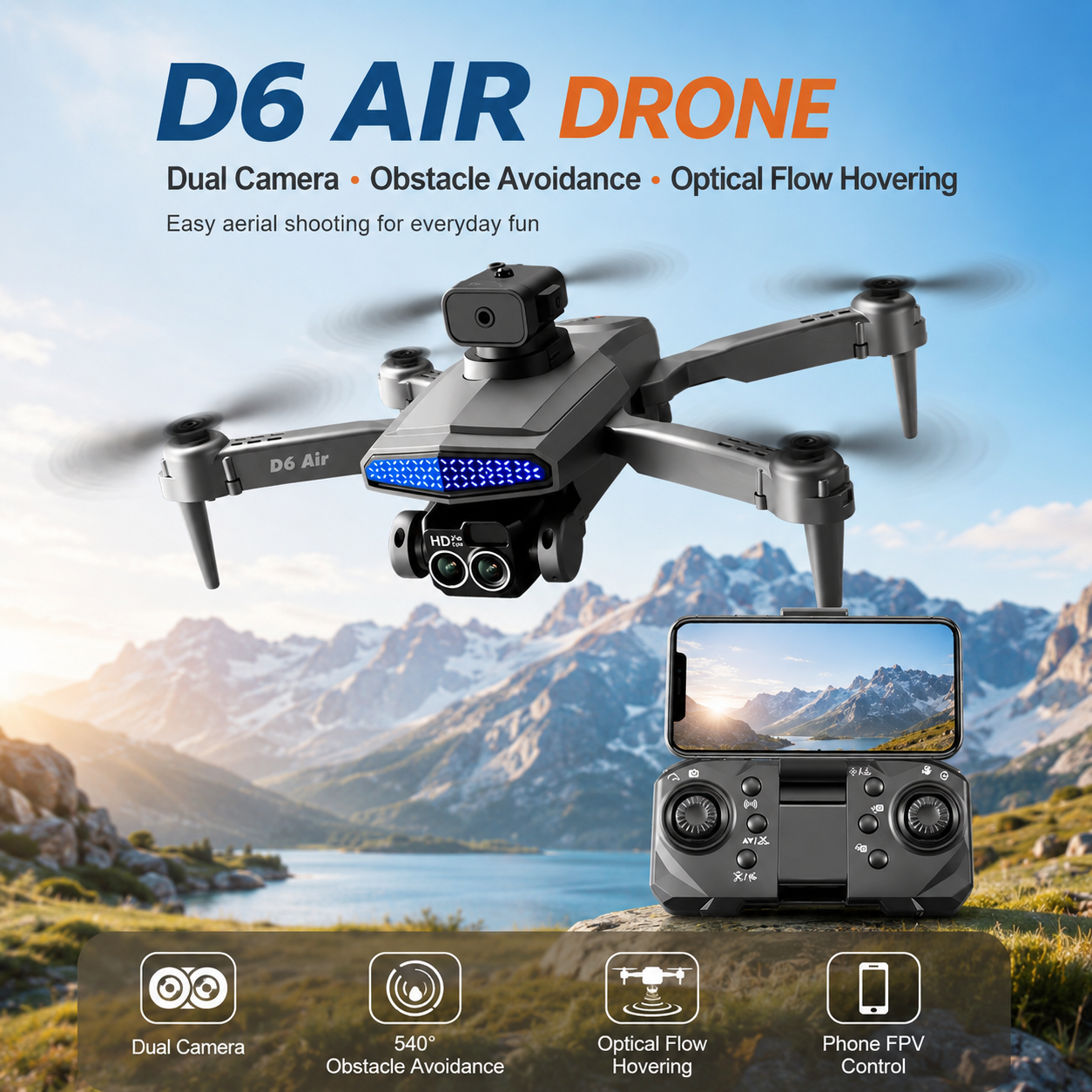 Fpv Drone Bag - Drone RC pliable ZNLYRION D6 avec