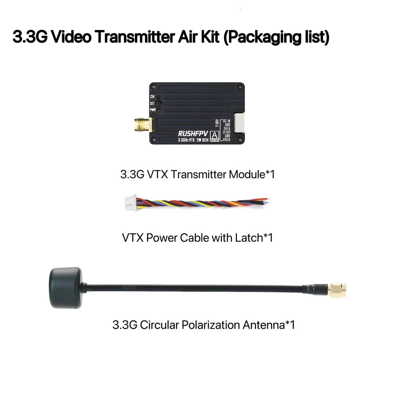 Émetteur VTX RUSHFPV 3.3G 2W,  - Fpv Drone Antenna avis et prix