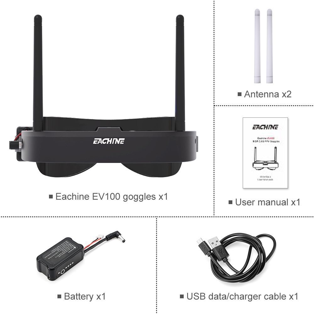 Eachine EV100 720*540 5.8G 72C - Fpv Drone Goggles avis et prix