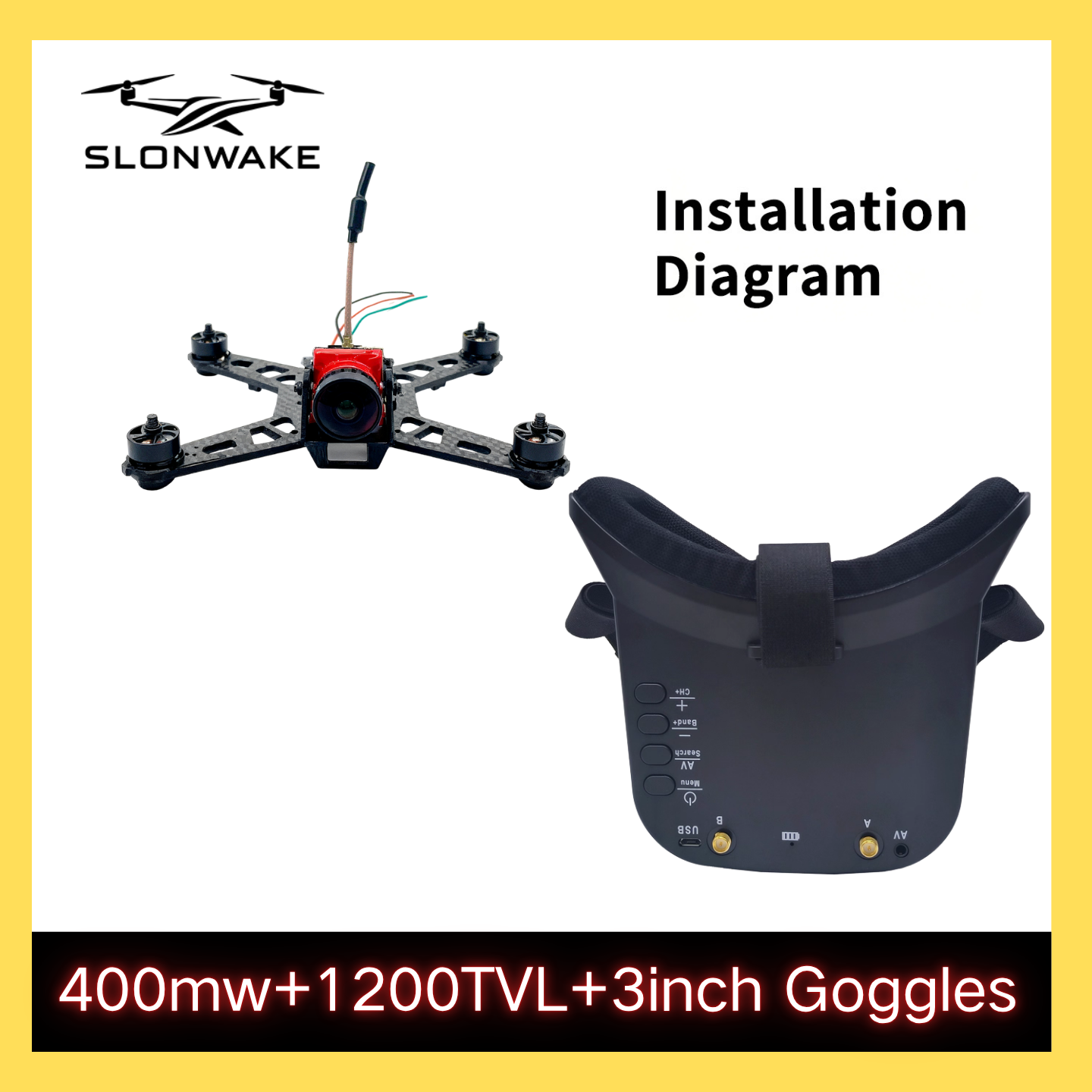 SLONWAKE 5.8G 48CH FPV 400mw V - Fpv Drone Frame avis et prix